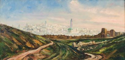 Francis CARIFA (1890-1975) Vue de Meknès. Huile sur toile, signée en bas à droite....