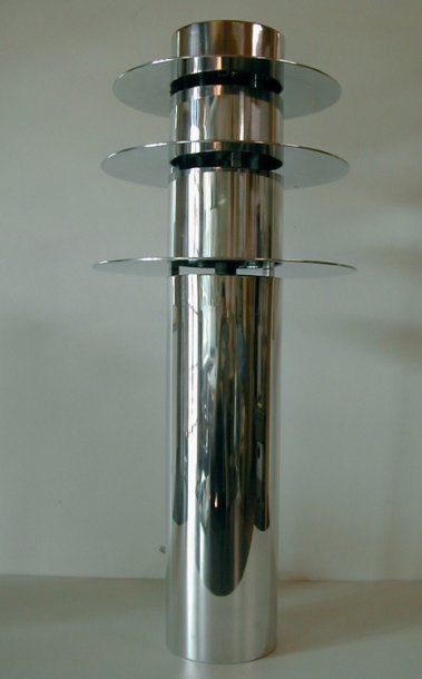 LAURENT FRATI LAMPE ANT LF, 2003 Pièce unique. Lampe en aluminium poli, à allumage...
