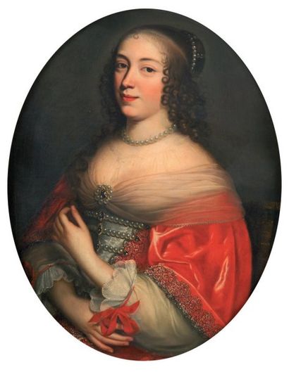 MIGNARD Pierre (Troyes 1612 - Paris 1695). Attribué à. "Portrait d'une femme de qualité,...