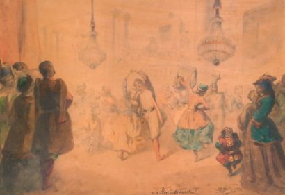 KWIATKOWSKI Teofil Antar (1809-1891). "Scène de bal chez l'Empereur". Aquarelle,...