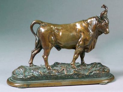 FRATIN Christophe (1801-1864) d'après " Taureau" Epreuve d'édition en bronze à patine...