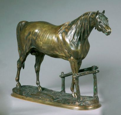 LENORDEZ Pierre (1815-1892) d'après "Arabian Etaloné" Epreuve d'édition en bronze...