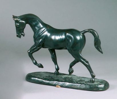 ROCHARD Irénée (1906-1984) d'après "Cheval au trot" Epreuve d'édition en bronze à...