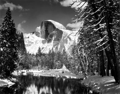 ANSEL ADAMS 1902-1984 "Half Dome, Merced River, Winter, Yosemite National Park, California",...