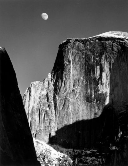 ANSEL ADAMS 1902-1984 "Half Dome and Moon, Yosemite National Park, California", 1937....