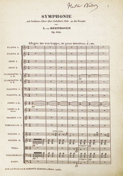 BEETHOVEN (Ludwig Von) et BERLIOZ (Hector) Sinfonie mit Schluss Chor über Schillers...