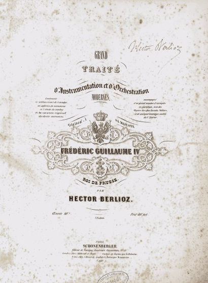 BERLIOZ (Hector) Compositeur français (1803-1869), Grand Traité d'Instrumentation...