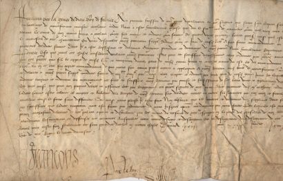 FRANCOIS Ier Roi de France (1494-1547) Pièce signée par le Roi en 1537 demandant...
