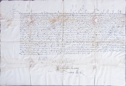 HENRI IV et HENRI de BOURBON Pièce signée "Henry" Prince de Navarre, Duc de Vendosmoye...