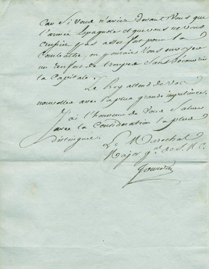 JOURDAN Jean Baptiste (1762-1833) Maréchal de france. Importante lettre autographe...