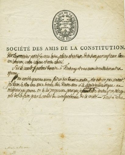 MIRABEAU Gabriel Honoré de Riquetti Comte de (1749-1791), Célèbre orateur de la Révolution....