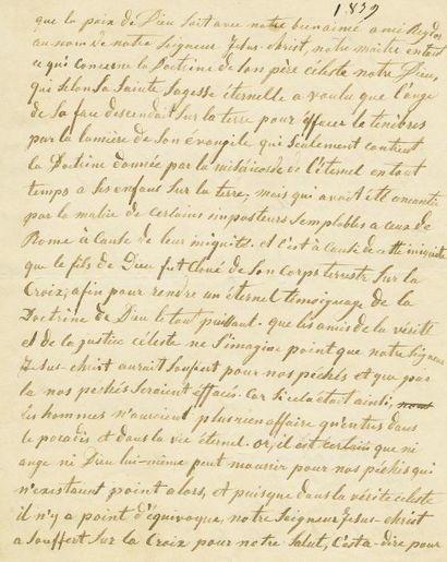 NAUNDORFF Charles Guillaume Lettre autographe adressée en 1839 à son "bien aimé ami...