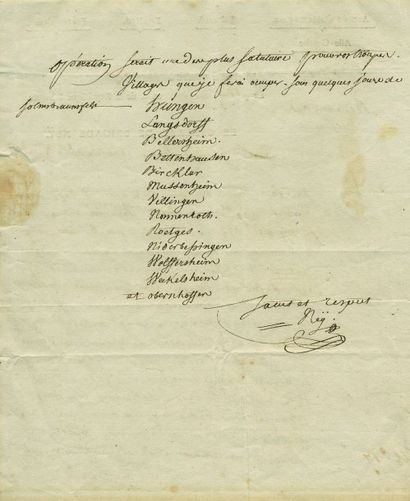 NEY Maréchal de France, (1769-1815) Duc d'Elchingen, Prince de la Moskova. Lettre...