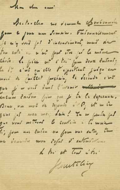 COURTELINE Georges (1858-1929) Ecrivain. Lettre autographe signée à son ami André...