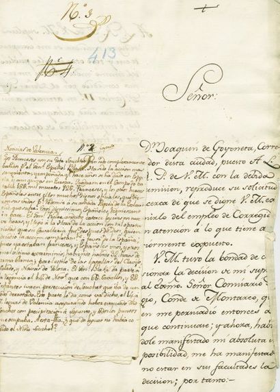 null Correspondances datées du 22 avril au 3 mai 1811. Ensemble d'environ 49 pièces....