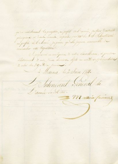 null Correspondances datées du 1er au 11 juin 1811. Ensemble d'environ 42 pièces....