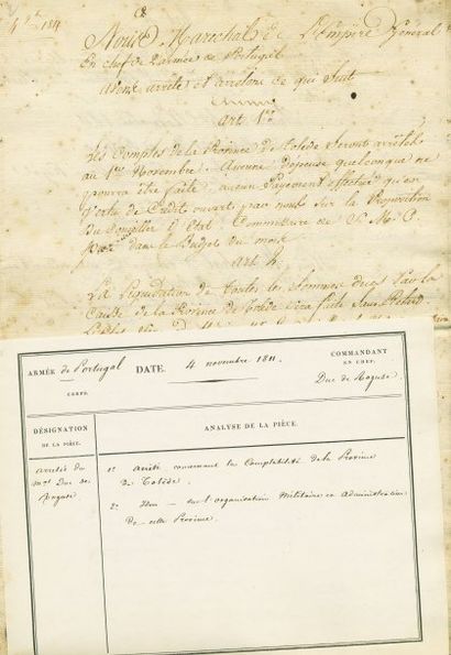 null Correspondances datées du mois de Novembre 1811. - Correspondance du Maréchal...