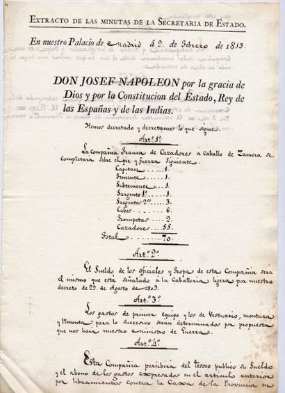 null Correspondance datée du mois de février 1813. Ensemble de 39 pièces diverses...