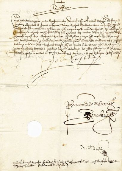 ISABELLE DE PORTUGAL (1503-1539) Seconde épouse de Charles Quint Pièce signée donnant...