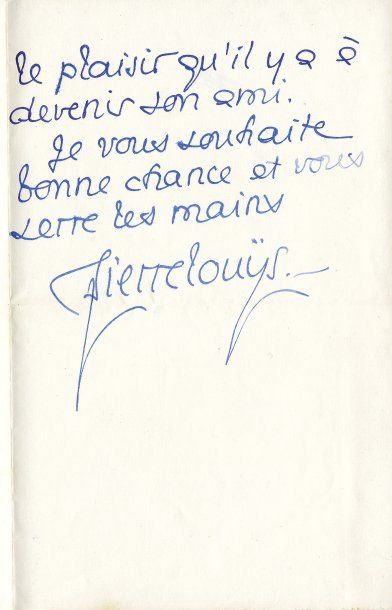 LOUYS Pierre (1870-1925) 9 lettres autographes signées adressées à son frère Georges...