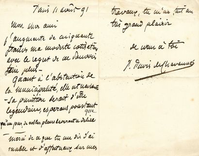PUVIS de CHAVANNES Pierre (1824-1898) Peintre Ensemble de 8 lettres autographes,...
