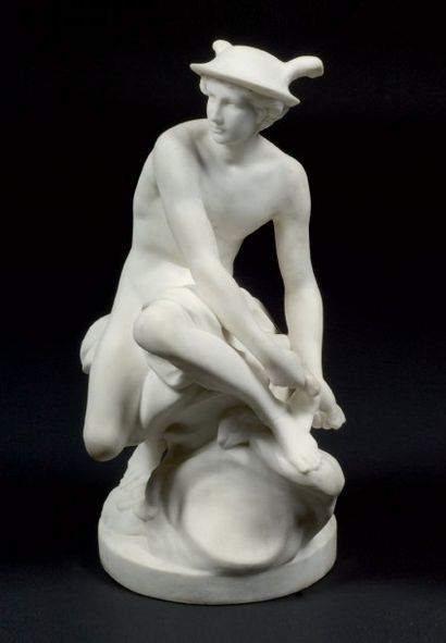 D'après Jean-Baptiste PIGALLE (1714-1785) Mercure attachant ses talonnières Sculpture...