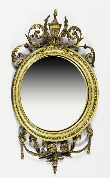 null Miroir de sorcière en bois et stuc doré. Angleterre, fin du XIXème siècle. ...