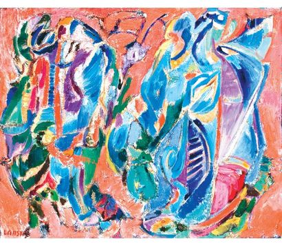 André LANSKOY (1902-1976) Composition Huile sur toile signée en bas à gauche 60 x...