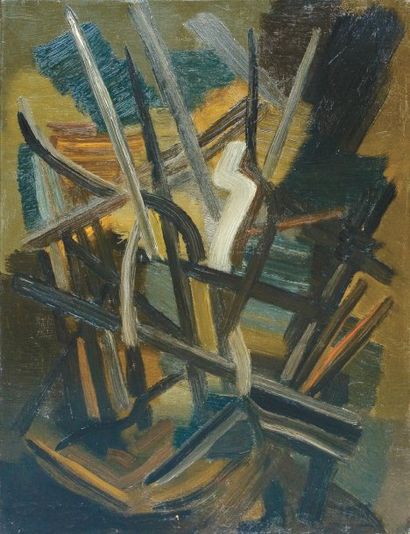 Nicolas DE STAEL (1914-1955) Composition Huile sur toile signée en bas à droite 61...