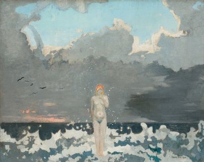 Amédée OZENFANT (1886-1966) «Naissance de Venus» Huile sur toile signée en bas à...