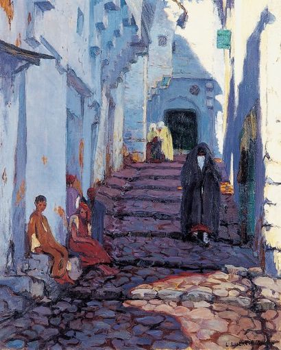 LUCAS-BEDOUILLE (Louise, XIXe-XXe siècle) Rue Sidi Abdallah à Constantine (Algérie).Huile...