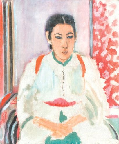 L. FAURE (XIXe-XXesiècle) La jeune marocaine. Huile sur toile, signée en bas à droite...