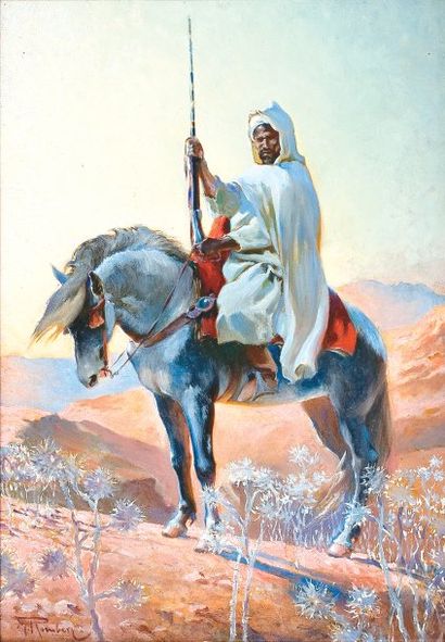 Maurice ROMBERG DE VAUCORBEIL (1862-1943) «Cavalier marocain (cheval del Abda)»....