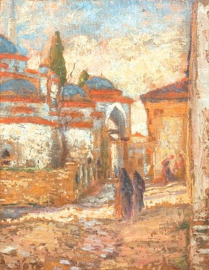 Alméry LOBEL-RICHE (1877-1950) Mosquée des douze apôtres, Salonique. Huile sur toile,...