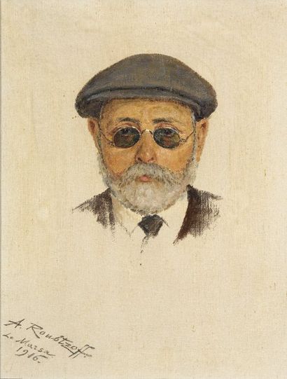 Alexandre ROUBTZOFF (1884-1949) Ecole Russe. Portrait d'homme Huile sur toile, signée,...