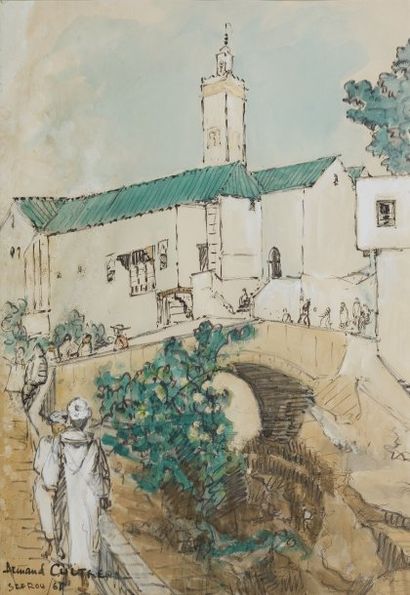 Armand CULTRERA de MONTALBANO (1901-1981) Le Pont à Sefrou Technique mixte, signée...