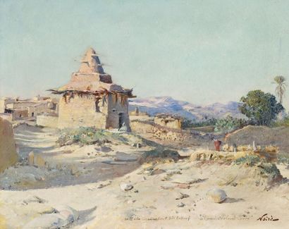 Maxime NOIRÉ (1861-1927) Marabout à Sidi Bohrof Huile sur toile signée en bas à droite,...