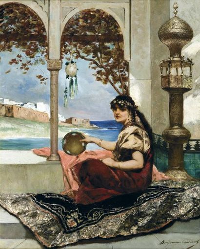 Benjamin CONSTANT dit BENJAMIN-CONSTANT (1845-1902) Musicienne devant la Baie de...