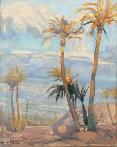 André LAGRANGE (1889-1958) Paysage du Maroc. Huile sur toile, signée en bas à gauche....