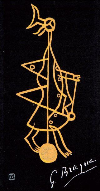 Georges BRAQUE (1882-1963) Hermès Tapisserie haute lice réalisée par Aghaïan de l'Atelier...