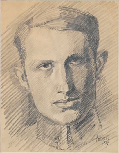 Arpad SZENES (1897-1985) Portrait de Karl Hans Strauss Encre de chine sur papier,...