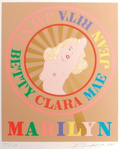 Robert INDIANA (né en 1928) Marilyn, 2001. Lithographie en couleurs, signée et datée...