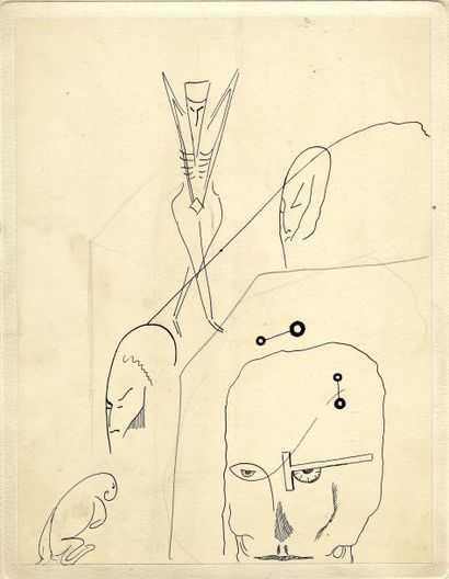 HARFAUX Artür. DESSIN ORIGINAL A L'ENCRE. Circa 1928 ; 27 x 21 cm. Dessin original...