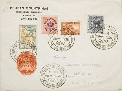 JEUX OLYMPIQUES Marque Postale Olympique : Enveloppe représentant le parcours de...
