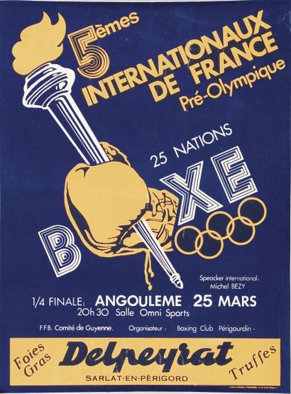 JEUX OLYMPIQUES Affiche du Tournoi Pré-Olympique des Ve Internationaux de France...