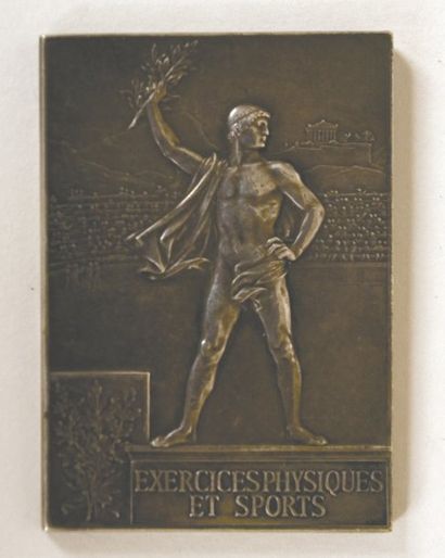 JEUX OLYMPIQUES Médaille officielle des Jeux Olympiques de Paris 1900 "Exercices...