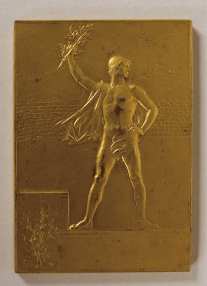 JEUX OLYMPIQUES Médaille officielle des Jeux Olympiques de Paris 1900 offerte par...