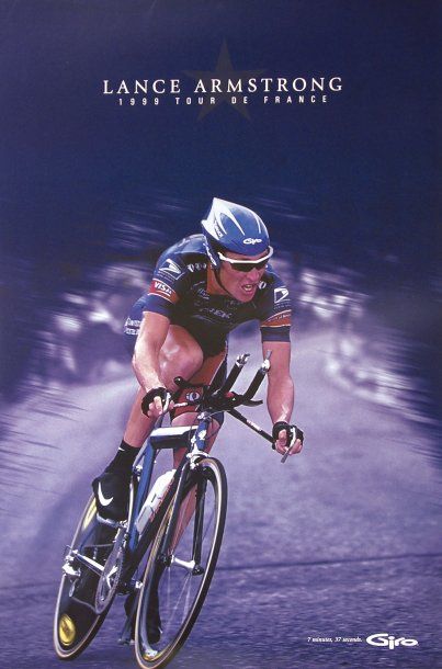 CYCLISME Grand tirage photographique de Lance Amstrong. Publicité Giro. Tour de France...