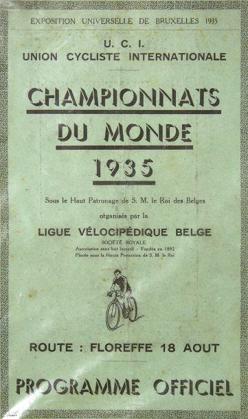CYCLISME Programme du championnat du monde de cyclisme en Belgique en 1935, 24 pp....