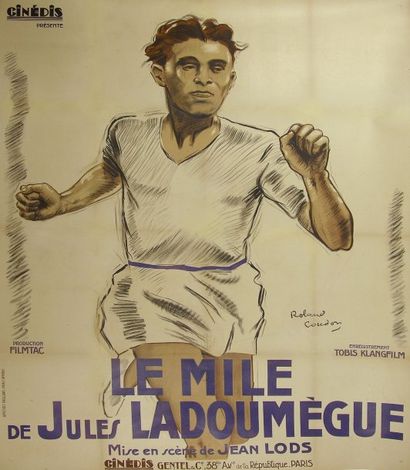 ATHLETISME Affiche cinématographique Cinédis de Roland Coudon pour le film "Le Mile...